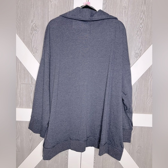 327. NWT Westbound Denim Gray Oversized Pullover Sweatshirt 3X - Picture 6 of 7